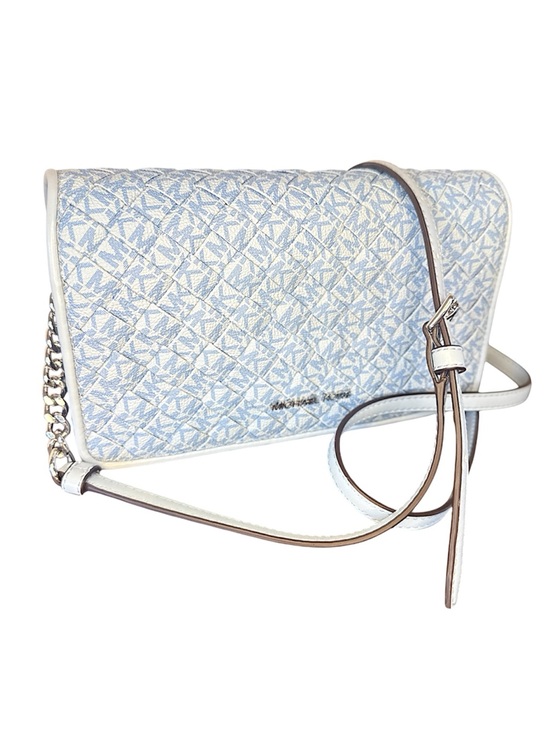 Michael Kors Handbags - Michael Kors Jet Set - Medium Full Flap Crossbody Bag - Pale Ocean Blue Monogram